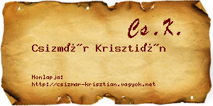 Csizmár Krisztián névjegykártya